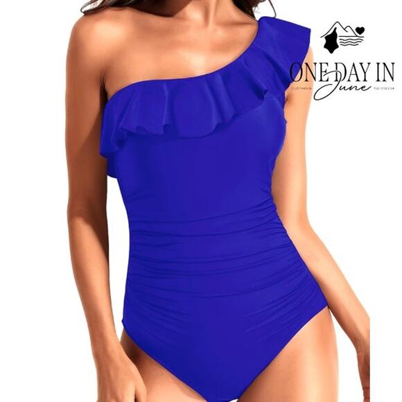 Tempt Me Ruffle One Shoulder One Piece Swimsuit Size XL - Picture 1 of 6